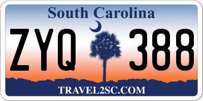 SC license plate ZYQ388