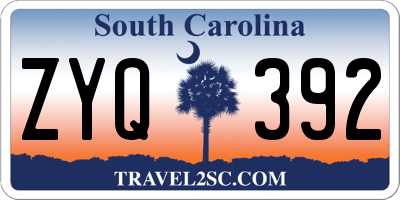 SC license plate ZYQ392