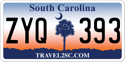 SC license plate ZYQ393