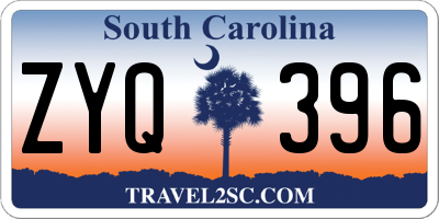 SC license plate ZYQ396