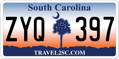 SC license plate ZYQ397