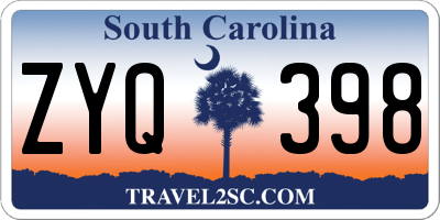 SC license plate ZYQ398