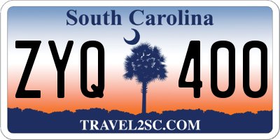 SC license plate ZYQ400