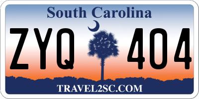 SC license plate ZYQ404