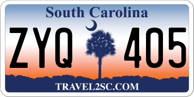 SC license plate ZYQ405