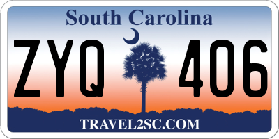 SC license plate ZYQ406
