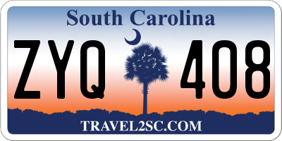 SC license plate ZYQ408