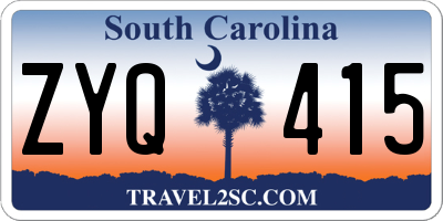 SC license plate ZYQ415