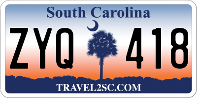 SC license plate ZYQ418