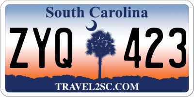SC license plate ZYQ423