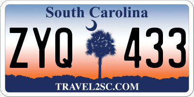 SC license plate ZYQ433