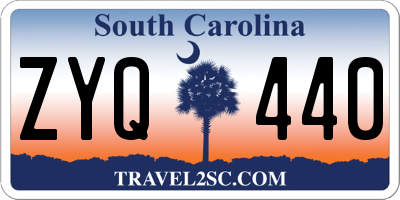 SC license plate ZYQ440