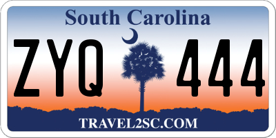 SC license plate ZYQ444