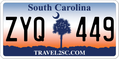 SC license plate ZYQ449