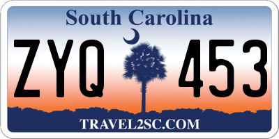 SC license plate ZYQ453