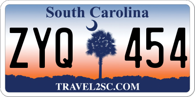 SC license plate ZYQ454