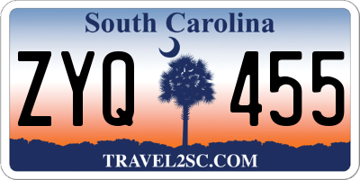 SC license plate ZYQ455