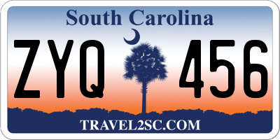 SC license plate ZYQ456