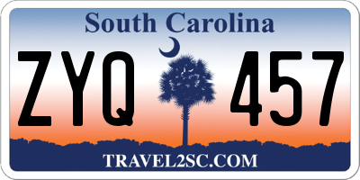 SC license plate ZYQ457