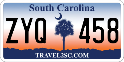 SC license plate ZYQ458