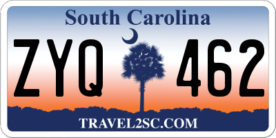 SC license plate ZYQ462