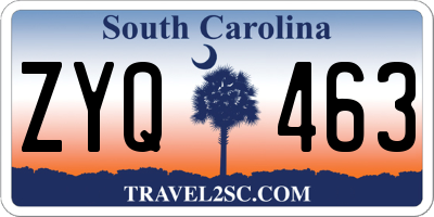 SC license plate ZYQ463