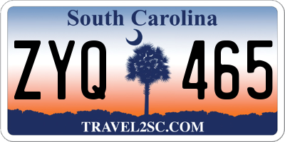 SC license plate ZYQ465