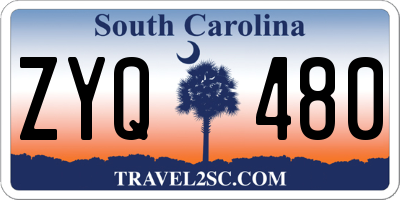 SC license plate ZYQ480