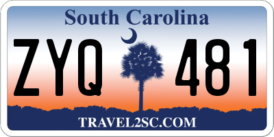 SC license plate ZYQ481