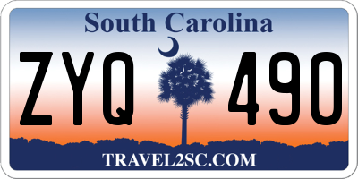 SC license plate ZYQ490