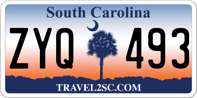SC license plate ZYQ493