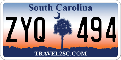 SC license plate ZYQ494