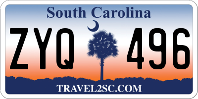 SC license plate ZYQ496