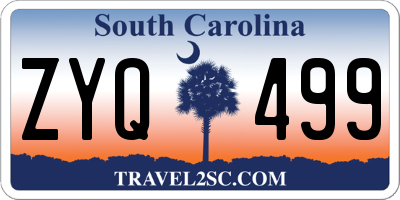 SC license plate ZYQ499