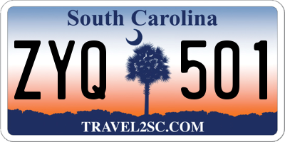SC license plate ZYQ501