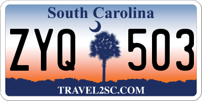 SC license plate ZYQ503