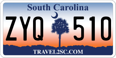 SC license plate ZYQ510