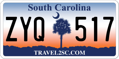 SC license plate ZYQ517
