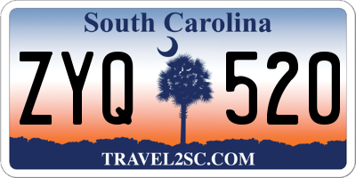SC license plate ZYQ520
