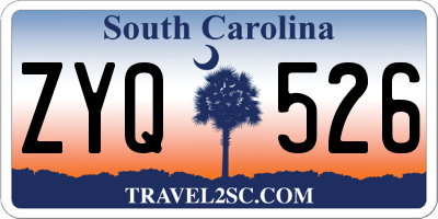 SC license plate ZYQ526