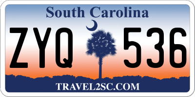 SC license plate ZYQ536