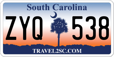SC license plate ZYQ538