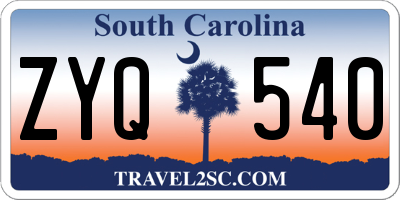 SC license plate ZYQ540