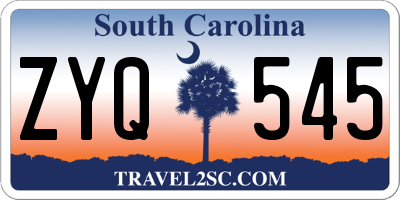 SC license plate ZYQ545