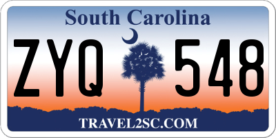 SC license plate ZYQ548