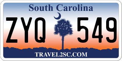 SC license plate ZYQ549