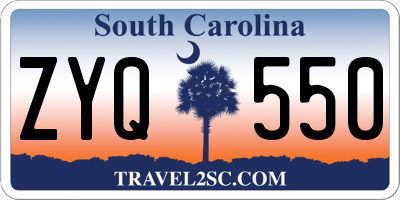 SC license plate ZYQ550