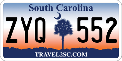 SC license plate ZYQ552
