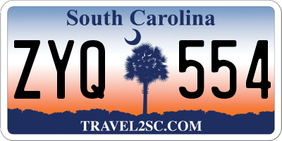 SC license plate ZYQ554