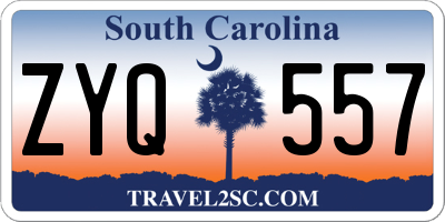 SC license plate ZYQ557